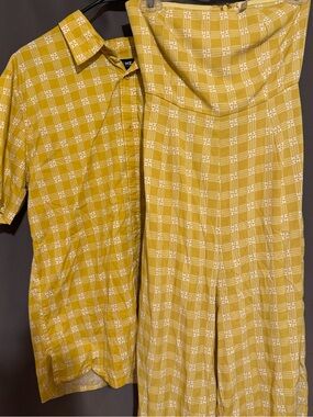 Hawaii's Finest Yellow Plaid Two-Piece Set